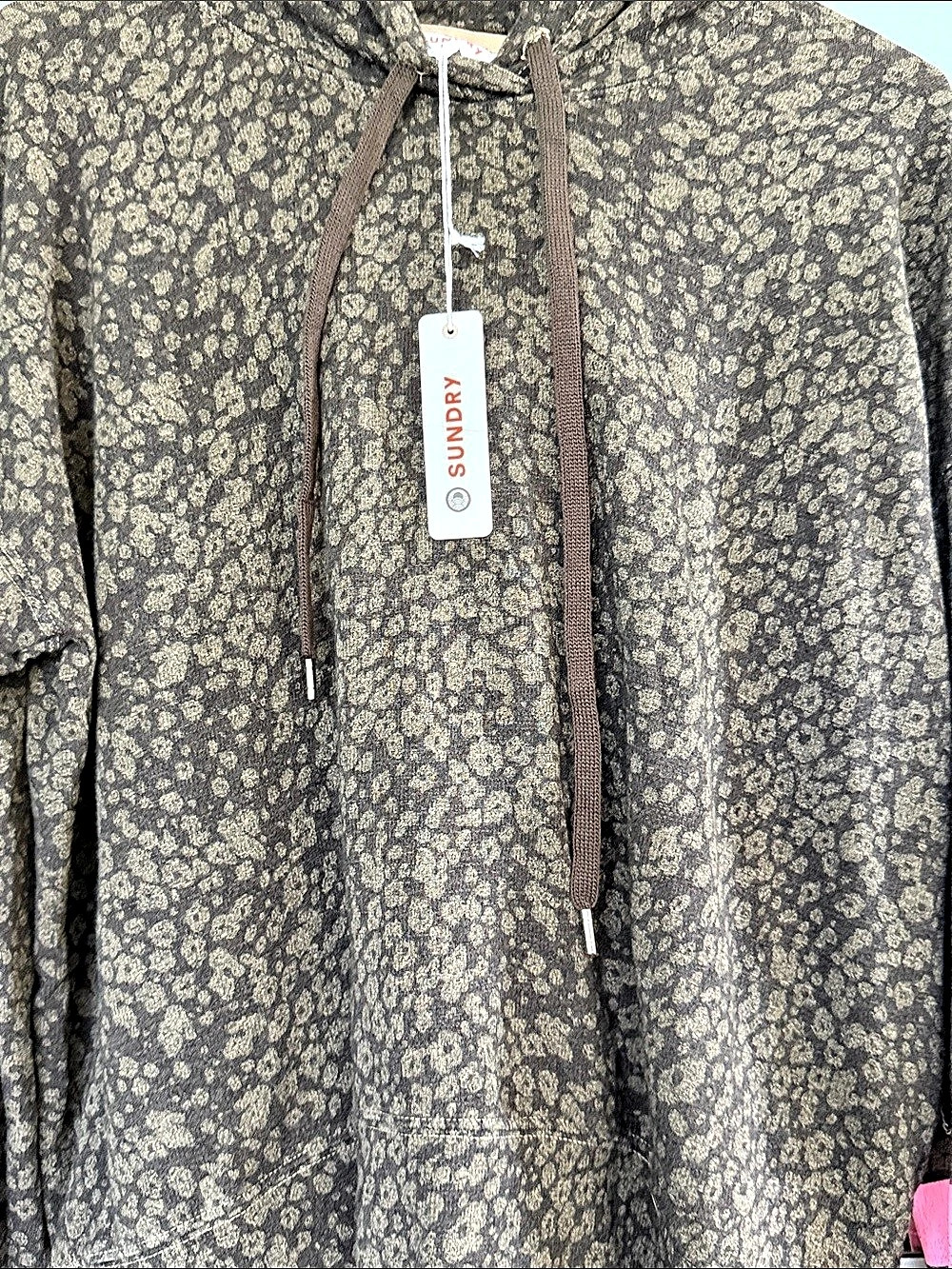 Sunday Floral Hoodie Gray & Pink Small NWT